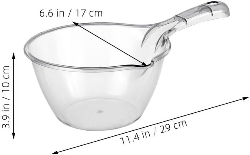 Unomor 2pcs Long Handle Plastic Water Scoop Ladle, Large Gray Bath and Kitchen Dipper for Hair Washing and Watering, Thick Sturdy Plastic Utensil for Home and Bathroom Use - Image 2