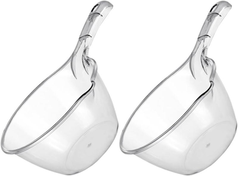 Unomor 2pcs Long Handle Plastic Water Scoop Ladle, Large Gray Bath and Kitchen Dipper for Hair Washing and Watering, Thick Sturdy Plastic Utensil for Home and Bathroom Use - Image 1