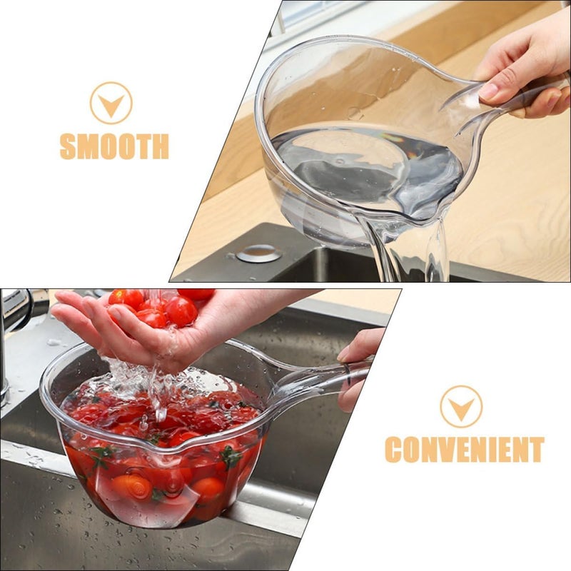 Unomor 2pcs Long Handle Plastic Water Scoop Ladle, Large Gray Bath and Kitchen Dipper for Hair Washing and Watering, Thick Sturdy Plastic Utensil for Home and Bathroom Use - Image 3