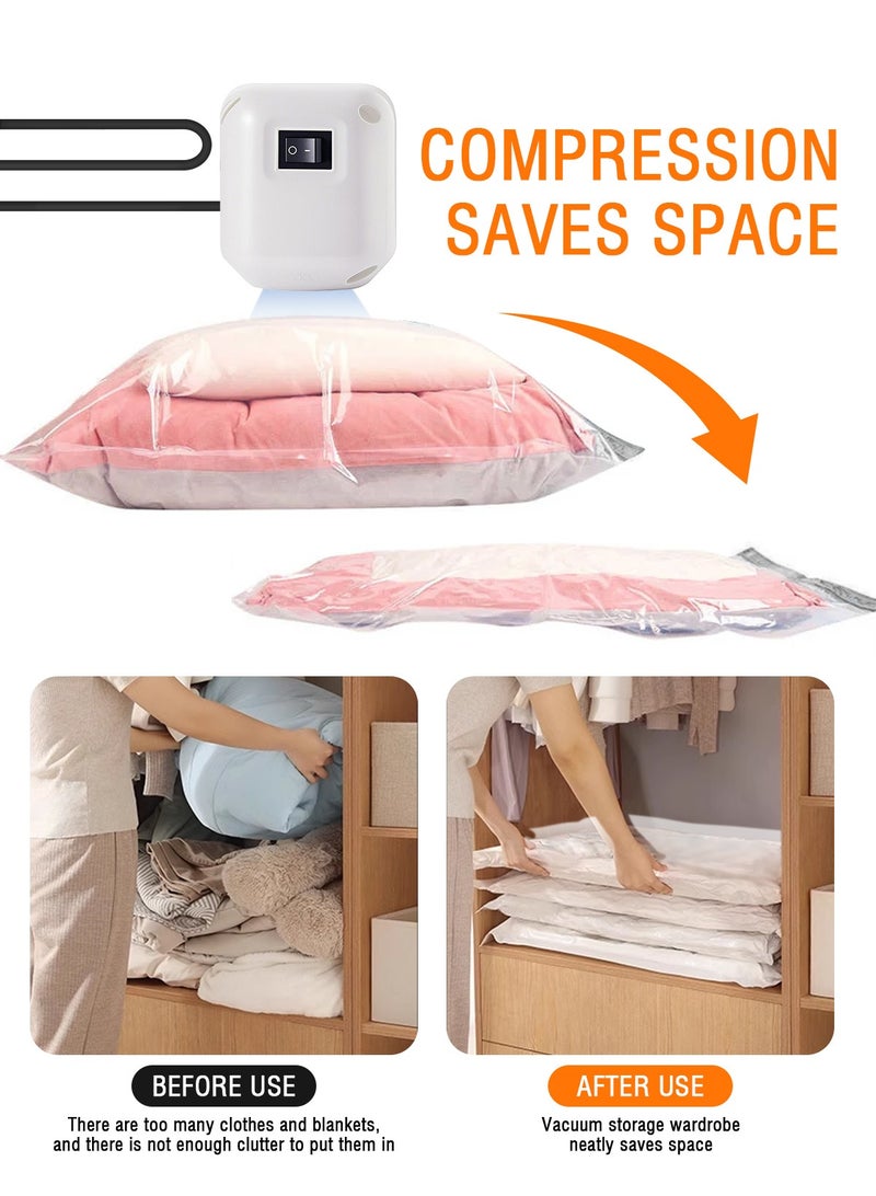 HomarKet Premium Vacuum Storage Bags with Electric Pump, 6 Pack 80X100CM Reusable Space Saver Bags for Clothes, Mattress, Blanket, Duvets, Pillows, Comforters, Quilt, Travel  - Image 3