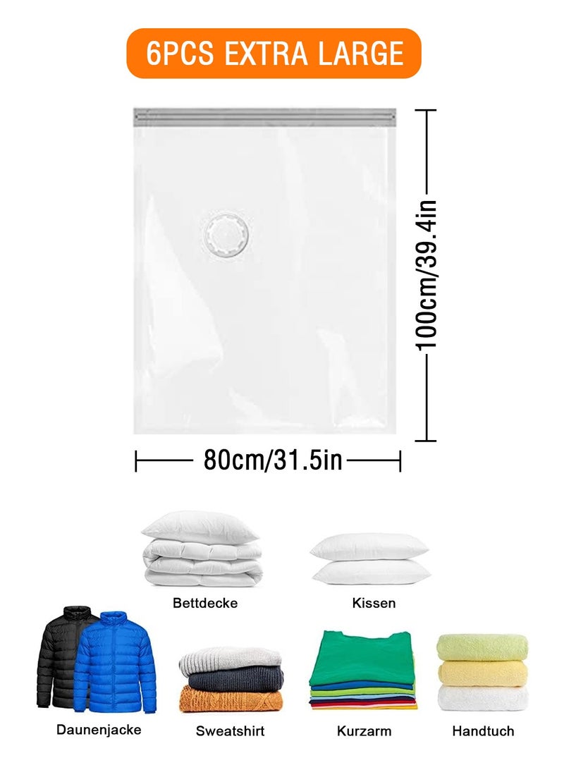 HomarKet Premium Vacuum Storage Bags with Electric Pump, 6 Pack 80X100CM Reusable Space Saver Bags for Clothes, Mattress, Blanket, Duvets, Pillows, Comforters, Quilt, Travel  - Image 2