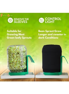 FEBZONA FEBZONA sprout maker sprout jars sprouts maker jar sprout sprouting jar sprout jar sprout maker glass sprouts jar GREEN PACK OF ONE  - Image 4