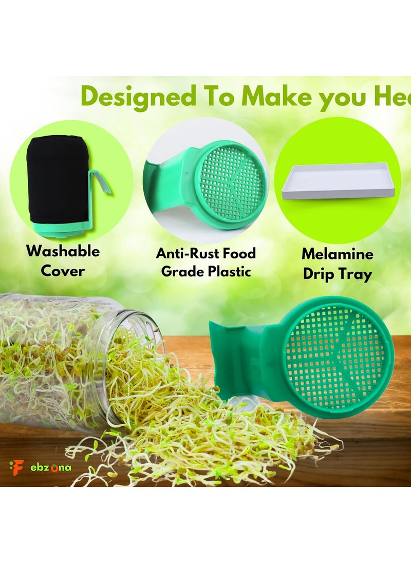 FEBZONA - FEBZONA sprout maker sprout jars sprouts maker jar sprout sprouting jar sprout jar sprout maker glass sprouts jar GREEN PACK OF ONE - Image 1