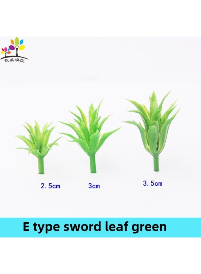 Miniature Plastic Flower Grass Model Micro Landscape Lotus Leaf Small Grass Flowers Diy Handmade Sandbox Scenery Materials-Color:E Green 2.5cm A Tree  - Image 1