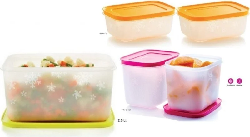 Tupperware Alaska Set Freezer Storage Container 2.5 Lt-1.1 LT-450 ml Hsgl