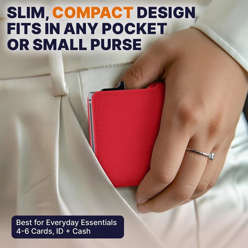 Conceal Plus Small RFID Wallet for Women, Slim Compact RFID Blocking Credit Card Holder Womens Wallet, Smart Pop Up Minimalist Card Case, Holds 4-6 Standard Cards Plus Cash & ID, Compact Travel Wallet - Image 5