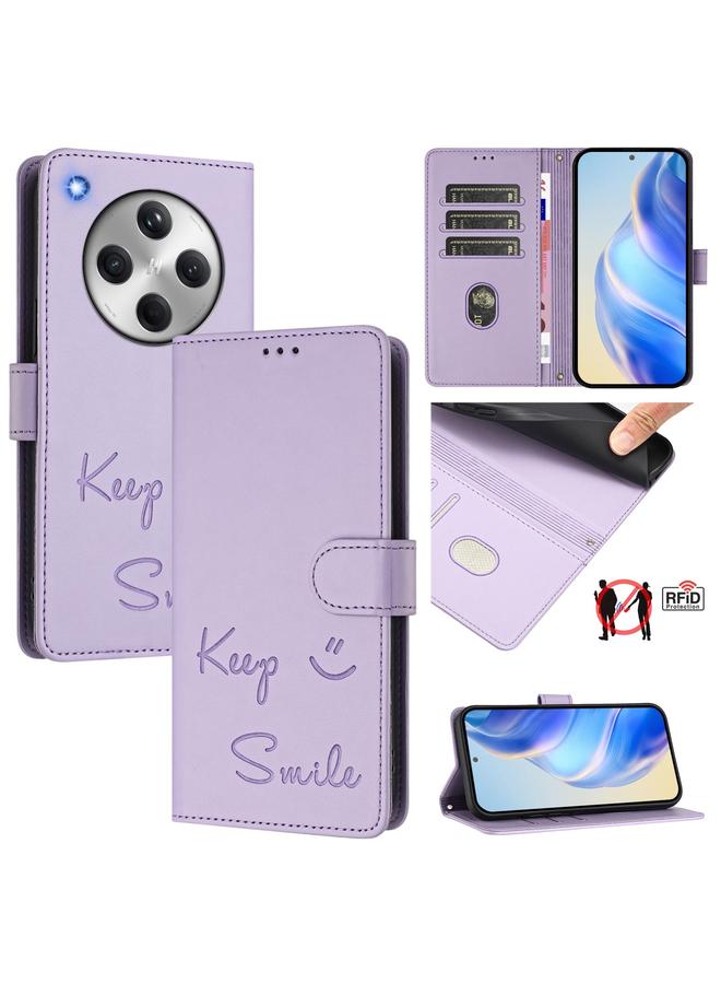 S-TOP Case For OPPO Find X8 Smile Embossing RFID Leather Phone Case - Image 1