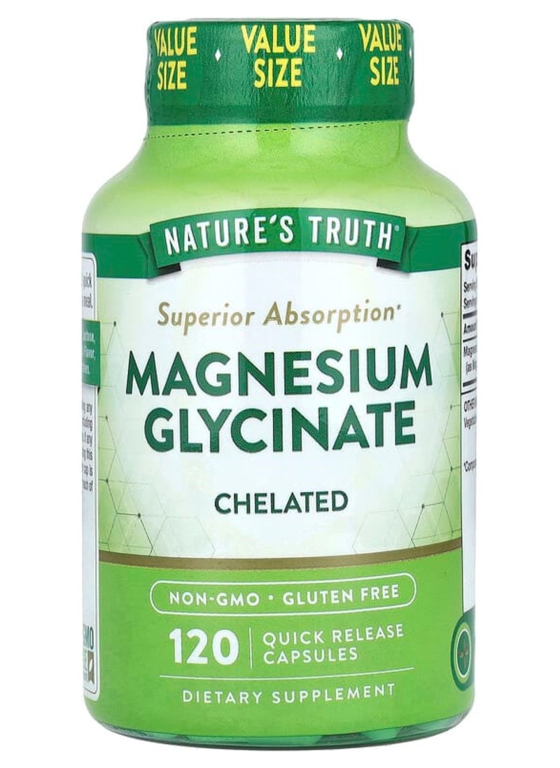 Nature's Truth Nature's Truth, Magnesium Glycinate, Chelated, 120 Quick Release Capsules 