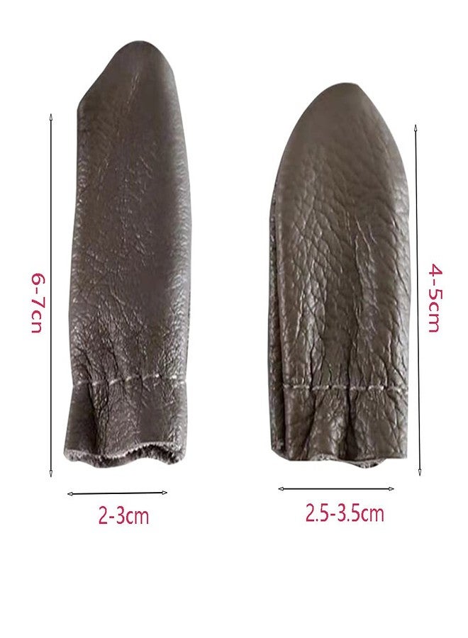 SUKPSY 3 Pairs Leather Finger Protector Thimble Hand Sewing Thimble Finger Guards Pads for Hand Craft Sewing Needlework Needle Felting Knitting(Random Color) - Image 5