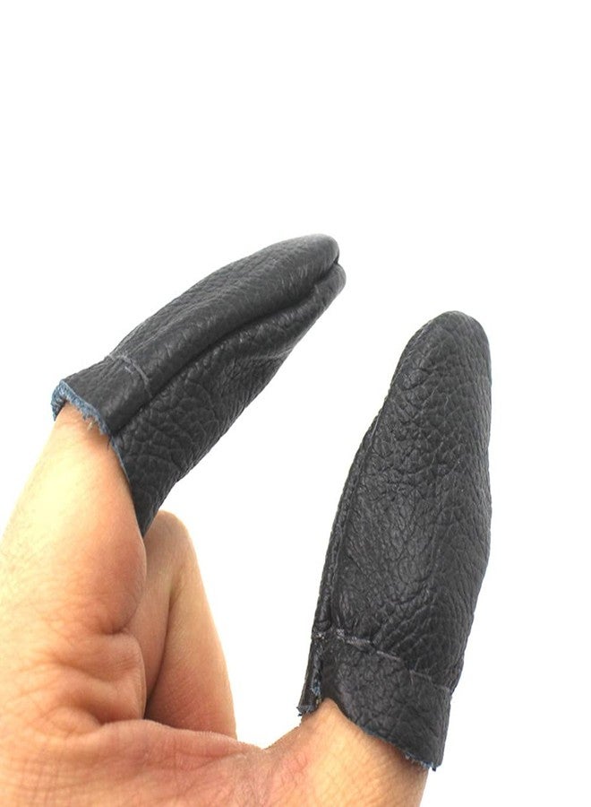 SUKPSY 3 Pairs Leather Finger Protector Thimble Hand Sewing Thimble Finger Guards Pads for Hand Craft Sewing Needlework Needle Felting Knitting(Random Color) - Image 4