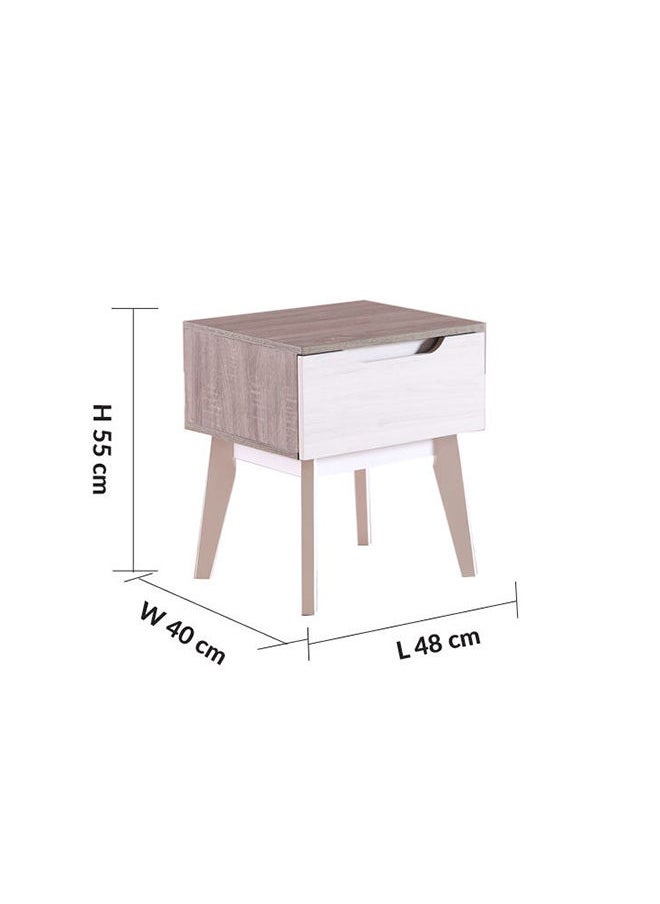 DANUBE HOME - Hazel End Table Multifunctional Living Room Table Space Saving Side Table Modern Design Furniture For Home 48x40x55 cm White - Image 1
