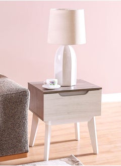 DANUBE HOME Hazel End Table Multifunctional Living Room Table Space Saving Side Table Modern Design Furniture For Home 48x40x55 cm White  - Image 1