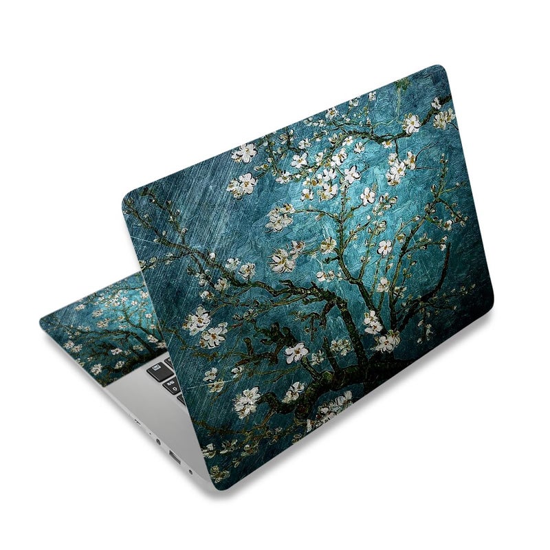 ArtSo Laptop Skin Sticker Decal, 17 17.3inch Laptop Netbook PC Notebook Universal Vinyl Reusable Skin Sticker Cover Personalized Art Case Protector, Blue Blossoming Almond - Image 1