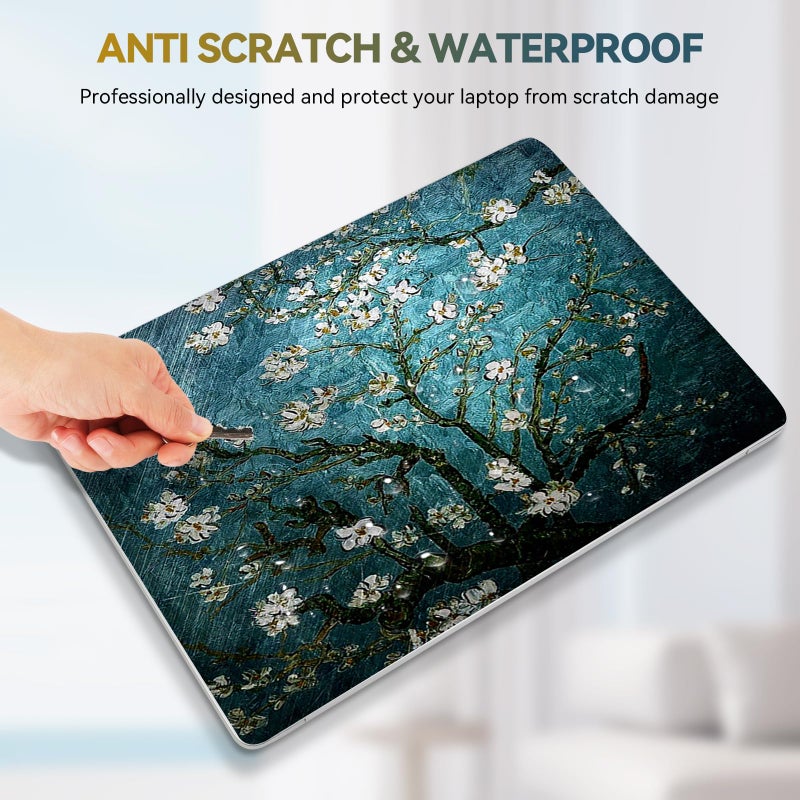 ArtSo Laptop Skin Sticker Decal, 17 17.3inch Laptop Netbook PC Notebook Universal Vinyl Reusable Skin Sticker Cover Personalized Art Case Protector, Blue Blossoming Almond - Image 3