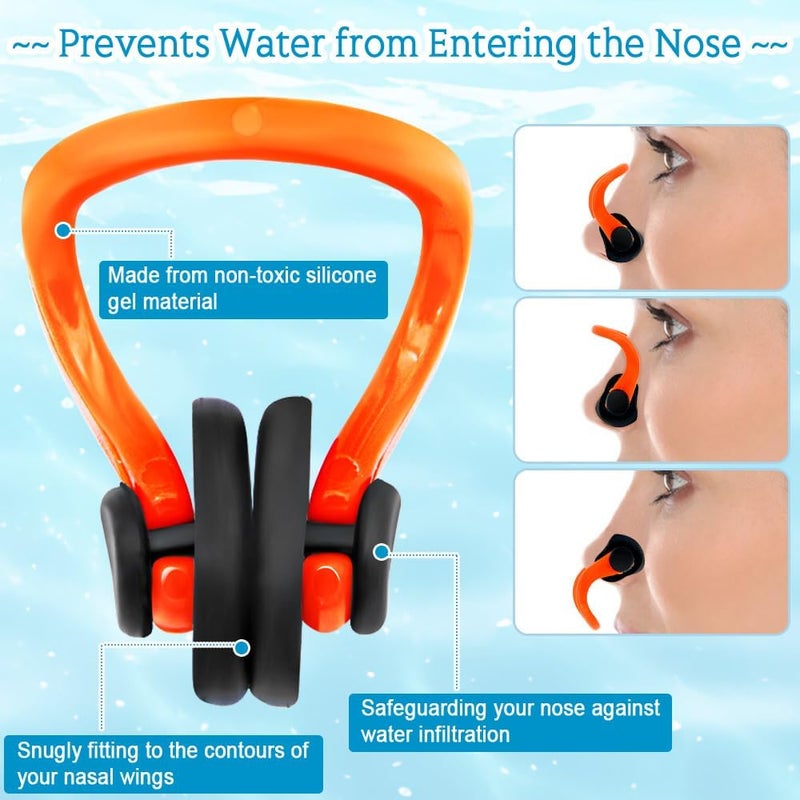 LAMAY 10-Pack Silicone Swimming Nose Clips – Waterproof Nose Plugs for Swimming and Water Sports, Comfortable and Durable with Storage Box (Multi-Color) - Image 2