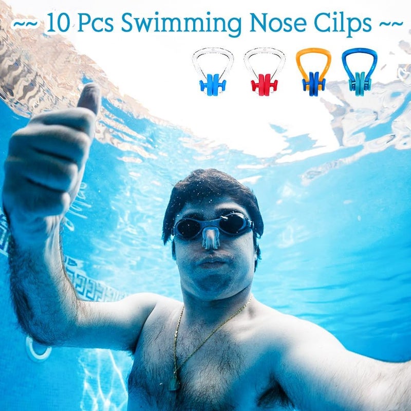 LAMAY 10-Pack Silicone Swimming Nose Clips – Waterproof Nose Plugs for Swimming and Water Sports, Comfortable and Durable with Storage Box (Multi-Color) - Image 3