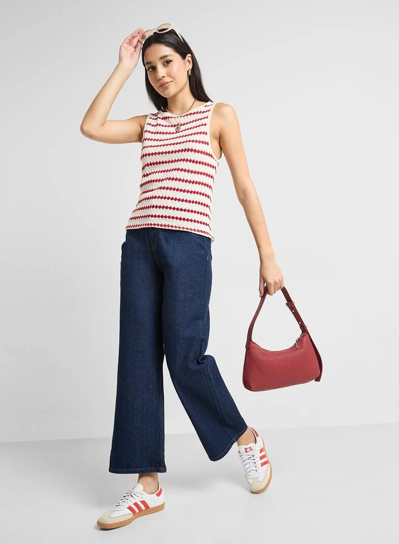 Ginger Navy Mid Rise Straight Fit Jeans for Women | Best Price UAE