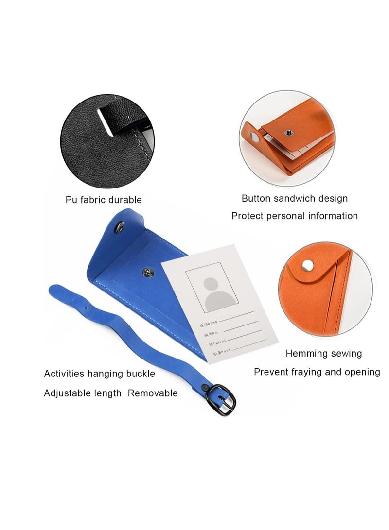 SYOSI Luggage Tags for Men Women, Microfiber PU Leather Personalized Suitcase Tag Set Luggage id Tags Labels Travel Accessories with Full Back Privacy Cover for Cruise Ships Travel  Set of 3 - Image 4