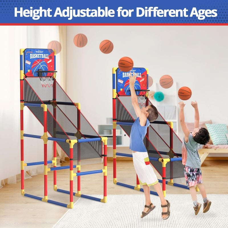 EagleStone Kids Arcade Basketball Game with Electronic Scoreboard and Cheer Sounds, Indoor Outdoor Basketball Hoop with 4 Balls, Game Toy Gift for Ages 3-12 Boys and Girls - Image 5