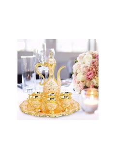 Generic Turkish Tea Set, Gold Turkish Coffee Pot with Vintage Tea Cups and Tea Tray for Home Bar, Tea Party, Craft Ornaments, Wedding Gift  - Image 4