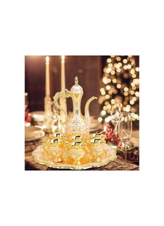 Generic Turkish Tea Set, Gold Turkish Coffee Pot with Vintage Tea Cups and Tea Tray for Home Bar, Tea Party, Craft Ornaments, Wedding Gift  - Image 3