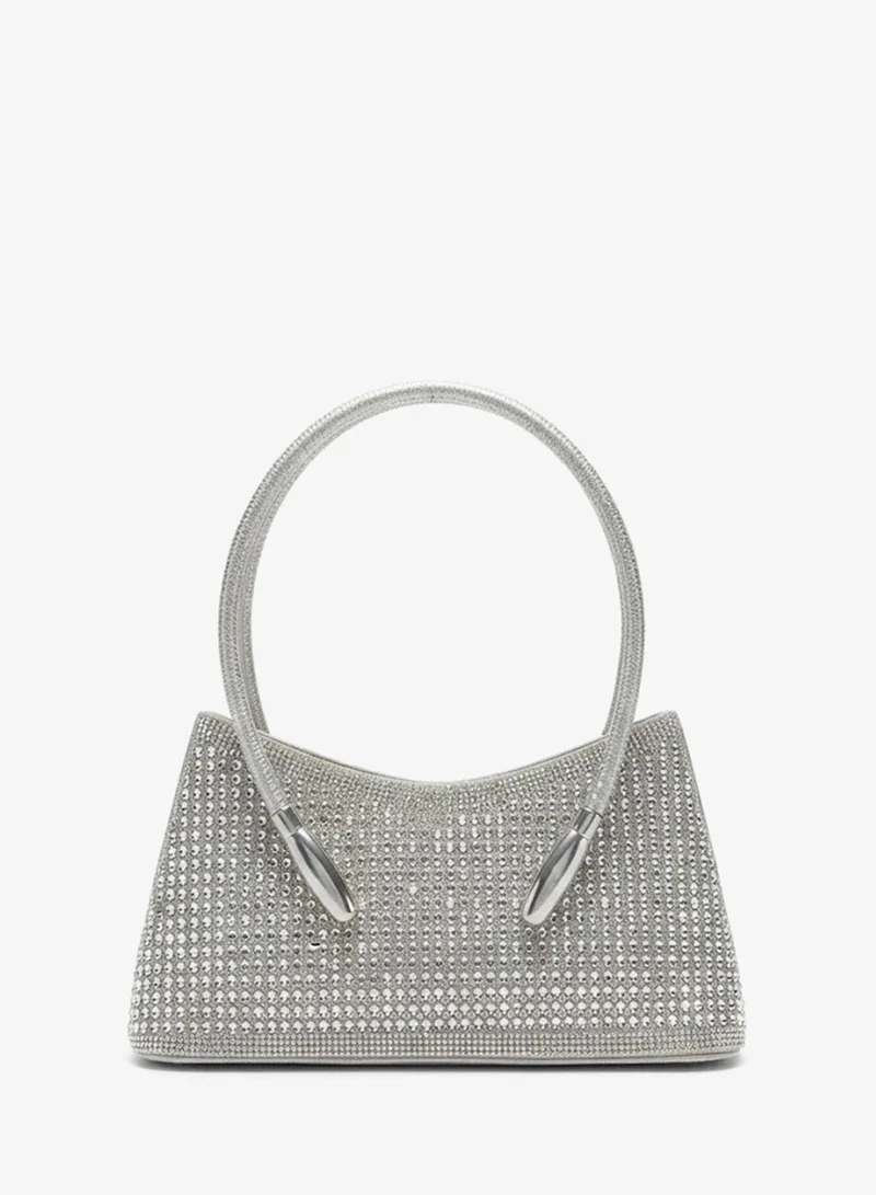 Viny Viny Women's Crystal Rhinestone Mini Handbag – Embellished Evening Bag with Rounded Top Handle
