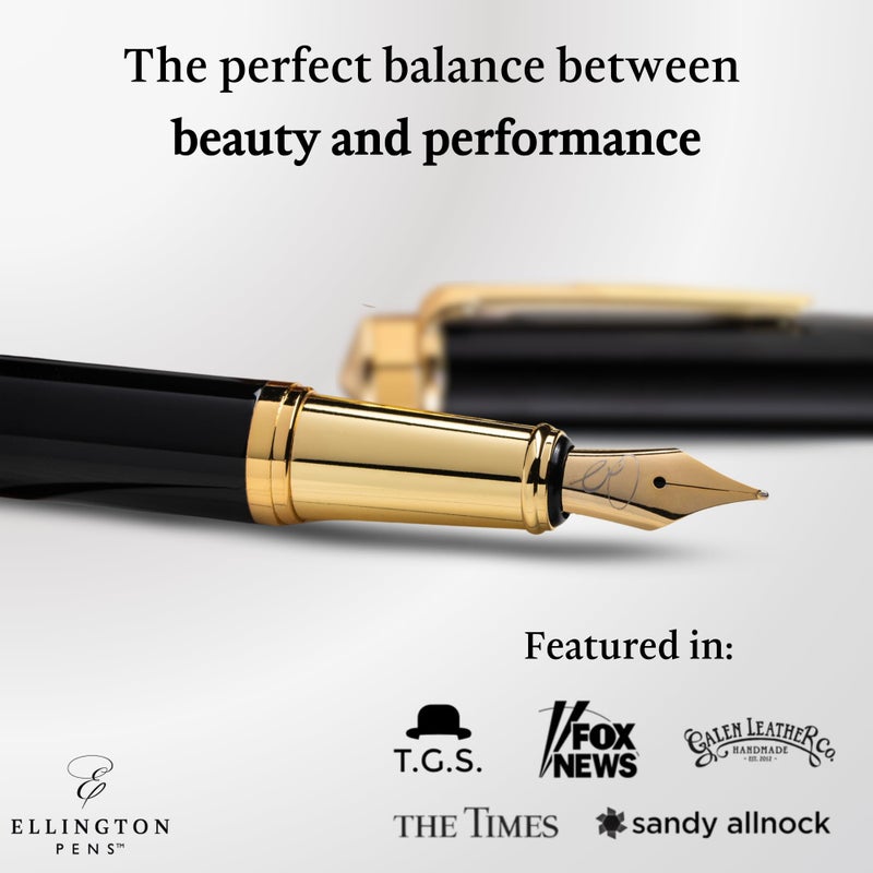 Ellington Pens Luxury Fountain Pen Set- Smooth Medium Nib- Includes 3 Ink Cartridges, Refillable Ink Converter, Gift Box -Fountain Pens For Writing, Calligraphy, Journaling, Sketching (Noble Heritage) - Image 2