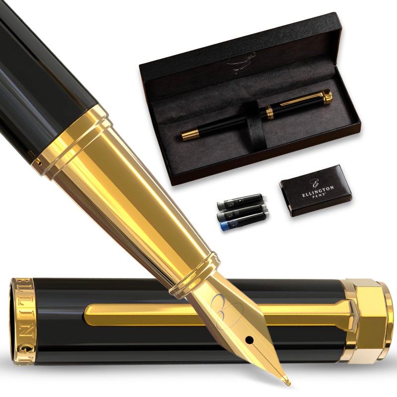 Ellington Pens Luxury Fountain Pen Set- Smooth Medium Nib- Includes 3 Ink Cartridges, Refillable Ink Converter, Gift Box -Fountain Pens For Writing, Calligraphy, Journaling, Sketching (Noble Heritage) - Image 1