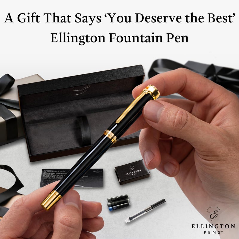 Ellington Pens Luxury Fountain Pen Set- Smooth Medium Nib- Includes 3 Ink Cartridges, Refillable Ink Converter, Gift Box -Fountain Pens For Writing, Calligraphy, Journaling, Sketching (Noble Heritage) - Image 3