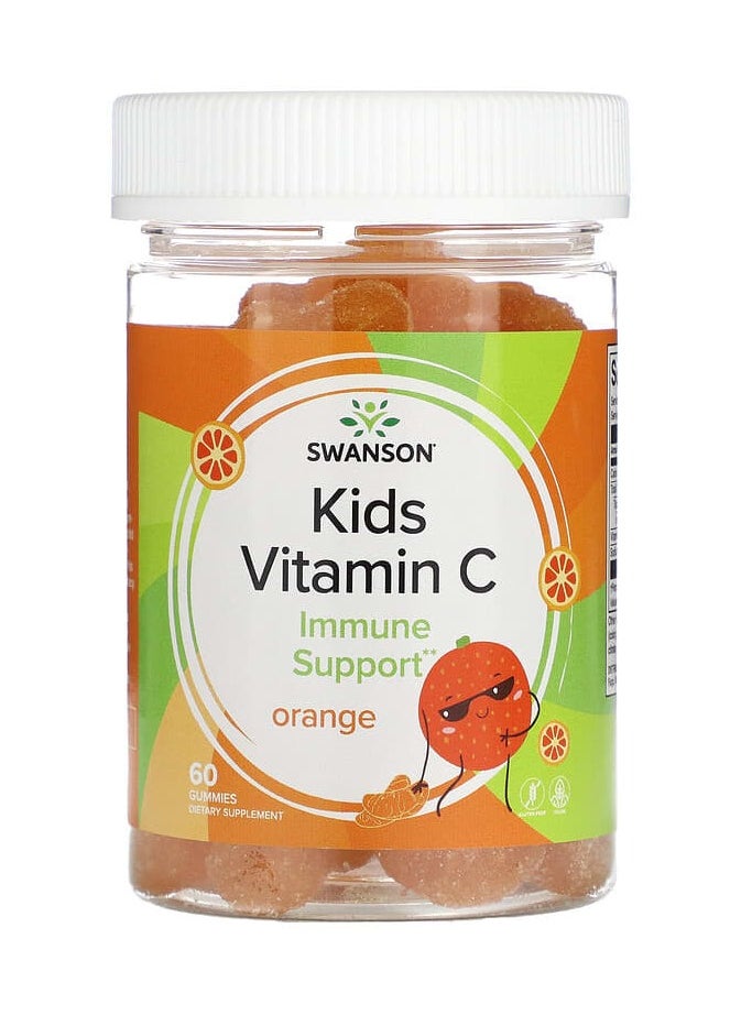 SWANSON Kids Vitamin C, Orange, 60 Gummies 