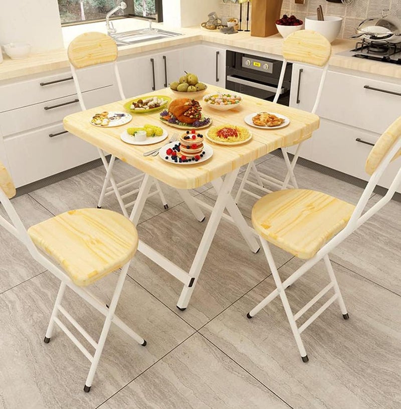 N.C Folding snack table, portable folding outdoor camping table, laptop table collapsible tabl for backyard bbq outdoor hiking garden picnic tables (wood grain - 60 * 60 * 55cm) - Image 2