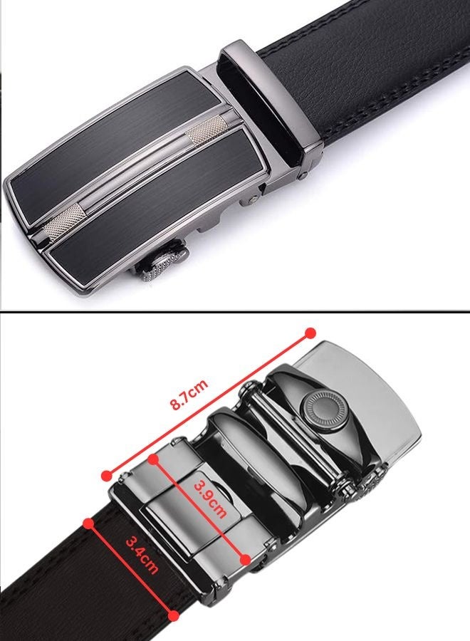 مجيد حزام جلدي رجالي، حزام عمل فاخر بإبزيم أوتوماتيكي، حزام خصر للرجال - Image 4