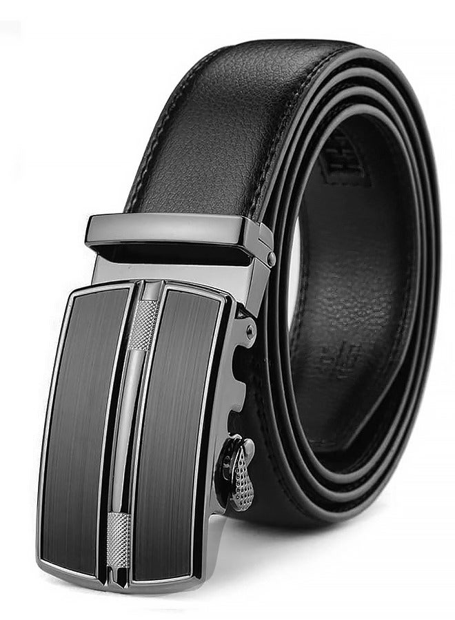 مجيد حزام جلدي رجالي، حزام عمل فاخر بإبزيم أوتوماتيكي، حزام خصر للرجال - Image 1