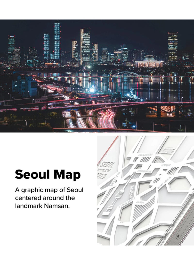 رينجك Ringke Fusion Design Compatible with Apple iPhone 16 Pro Augmented Shockproof Protective Phone Cover Designed for iPhone 16 Pro Case Seoul Map Seoul Map White - Image 5