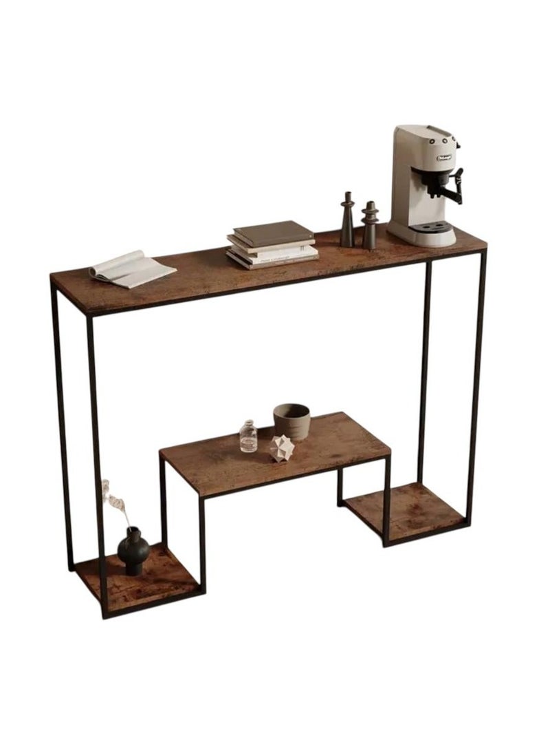 إكسبرت طاولة كونسول احترافية ثلاثية الطبقات بتصميم حديث، مع رف تخزين، مناسبة لمعدات القهوة، وطاولة للمدخل وغرفة المعيشة - Image 1