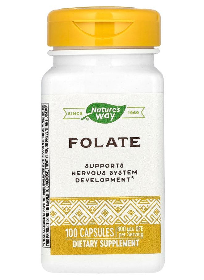 Nature's Folate 800 mcg 100 Capsules 