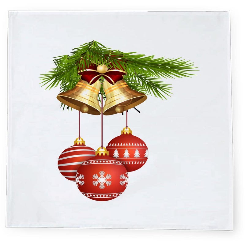 Khakee 6 Pcs Christmas Theme Silk Table Napkins 10x 10 for Xmas Decoration Christmas OrnamentsChristmas Giftxmas21692 - Image 3