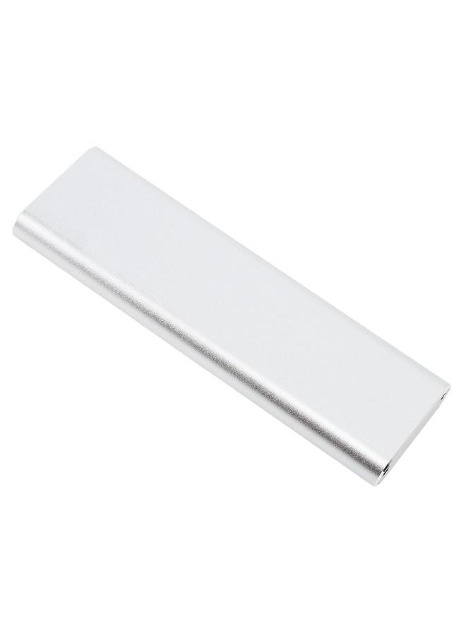 Thoraya M.2 Nvme PCIE/NGFF SATA SSD Enclosure Dual Protocol SSD Enclosure Type-C USB3.1 Gen2 Portable Aluminum Alloy Hard Drive Enclosure Silver Hard Drive Enclosure with A/CC Dual-Head Cable  - Image 2