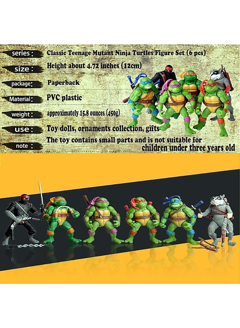Generic - Ninja Turtles 6 PCS Set TMNT Action Figures - Image 1