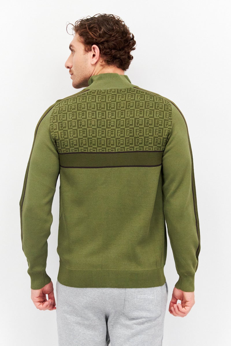 FILA Men Sportswear Fit Long Sleeves Outdoor Sweatshirt, Olive - Image 4