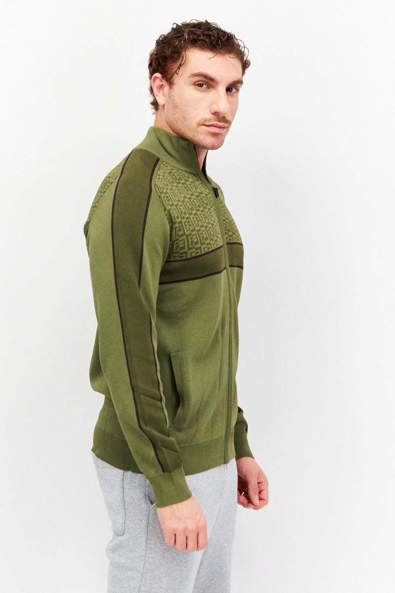 FILA Men Sportswear Fit Long Sleeves Outdoor Sweatshirt, Olive - Image 4