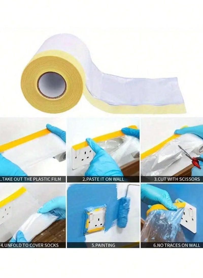 GMORO 2Roll Reusable Furniture Dust Cover Roll with Adhesive Tape (Length) 2000* (Width) 110 Cm - Image 4