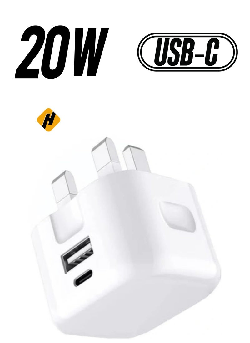 Charger Plug For Google Pixel 7 / Pixel 7 Pro/Pixel 6A / Pixel 6 / Pixel 6 Pro, 20W Dual Port USB & USB C Charger Plug Type C PD Charging Power Adapter Fast Charge Travel Fast Charging Phone Charger