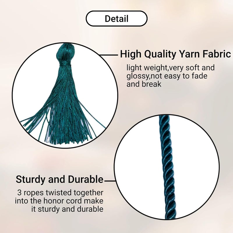 UIALECG Graduation Honor Cords, 68" Long (Forest Green) - Image 2