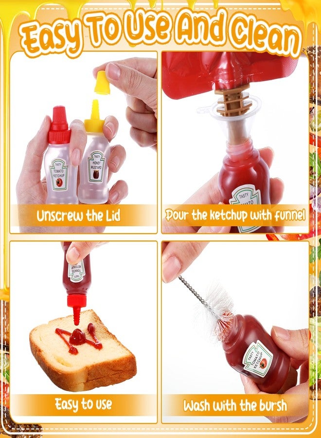 Hoemwarm 16 pcs Mini Ketchup Bottles,25ML Condiment Squeeze Bottles Plastic Sauce Container for Kids Lunch box Portable Refillable Honey Sauce Salad Dressing Dispensers Jars Containers - Image 4
