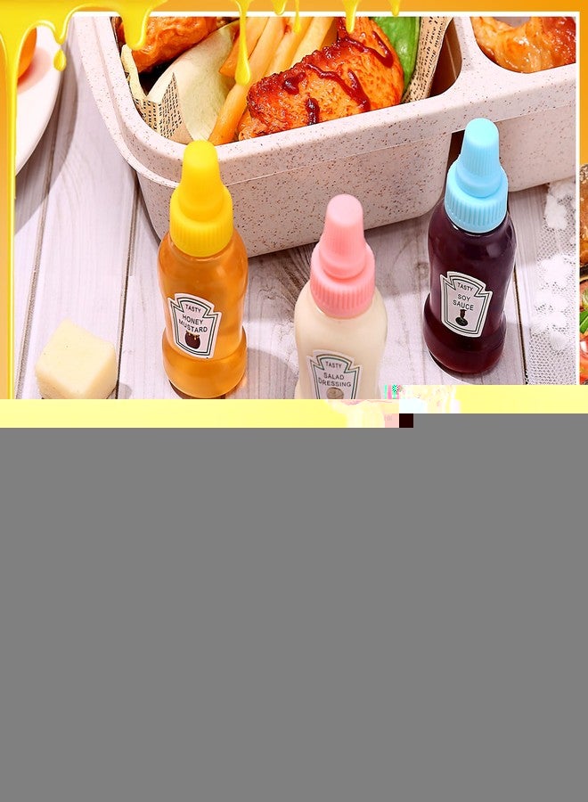 Hoemwarm 16 pcs Mini Ketchup Bottles,25ML Condiment Squeeze Bottles Plastic Sauce Container for Kids Lunch box Portable Refillable Honey Sauce Salad Dressing Dispensers Jars Containers - Image 2