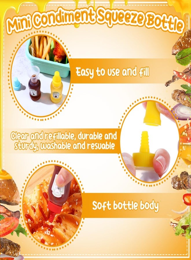 Hoemwarm 16 pcs Mini Ketchup Bottles,25ML Condiment Squeeze Bottles Plastic Sauce Container for Kids Lunch box Portable Refillable Honey Sauce Salad Dressing Dispensers Jars Containers - Image 3