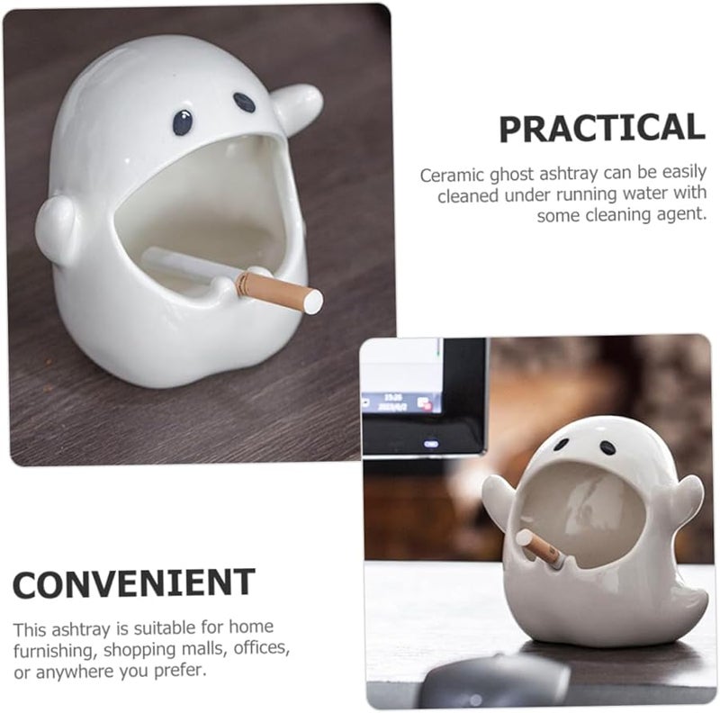 منفضة سجائر أشباح منحوتة عتيقة، إكسسوار ديكور منزلي لسطح المكتب - Image 2