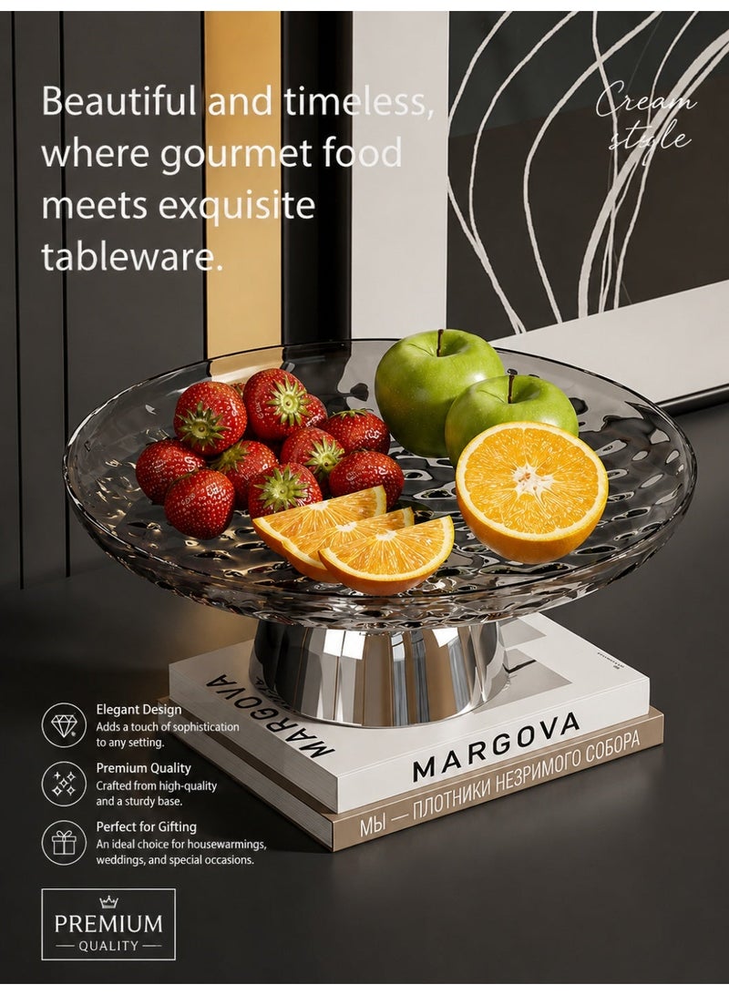 nehem 6 PCS Clear Serving Tray, Serving Plate, Elegant Polka Dot Pattern Clear Trays, Spill-Proof Tray, Decorative Serving Tray for Candy, Fruit, Nuts & Desserts - Image 2