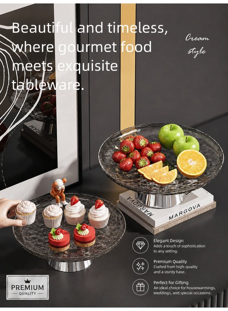 nehem 6 PCS Clear Serving Tray, Serving Plate, Elegant Polka Dot Pattern Clear Trays, Spill-Proof Tray, Decorative Serving Tray for Candy, Fruit, Nuts & Desserts - Image 5